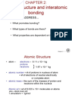 Tomic Structure and Interatomic Bonding: Issues To Address..