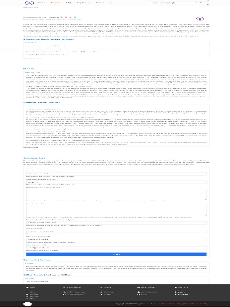 Onion Browser Button MyBrowserAddon PDF Tor (Anonymity Network