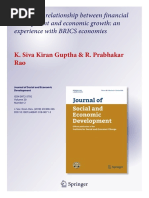 The Causal Relationship Between Financial Development and Economic Growth: An Experience With BRICS Economies