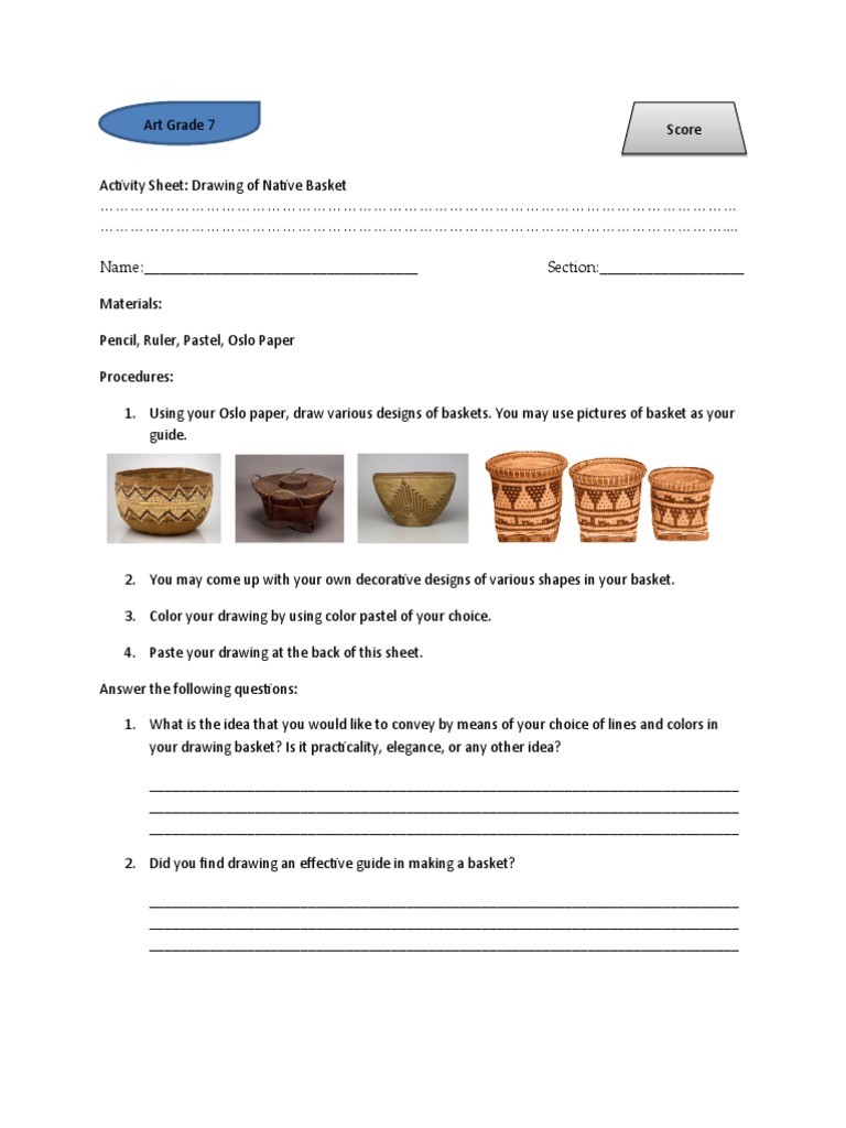 Drawing of Native Basket PDF