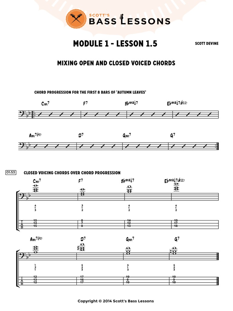 Module 1 - Lesson 1 .5: Mixing Open and Closed Voiced Chords | PDF ...