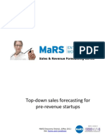 Top Down Sales Forecasting For Pre Revenue Startups WorkbookGuide