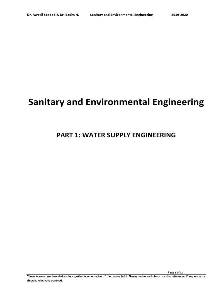 Sanitary Engineering PDF | PDF | Water Purification | Sewage Treatment