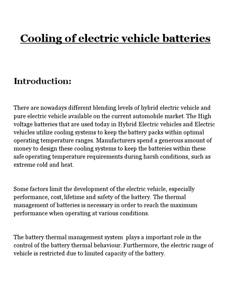 EV Battery Cooling System Overview | PDF | Lithium Ion Battery | Radiator
