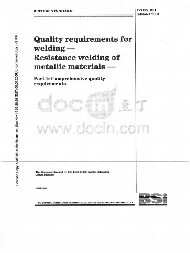 Iso 14554 - 2001 PDF | PDF