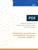 Lineamientos Generales para La Presentacion Del Examen de Estado Saber 11 2015 PDF