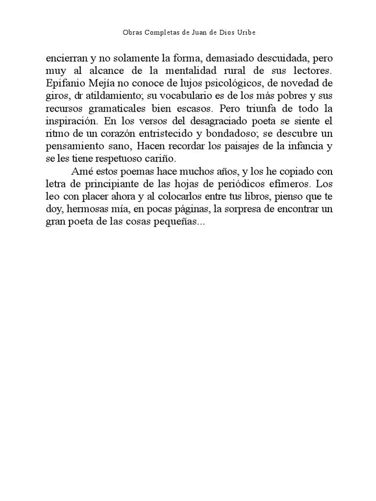 Epifanio Mejía PDF Poesía