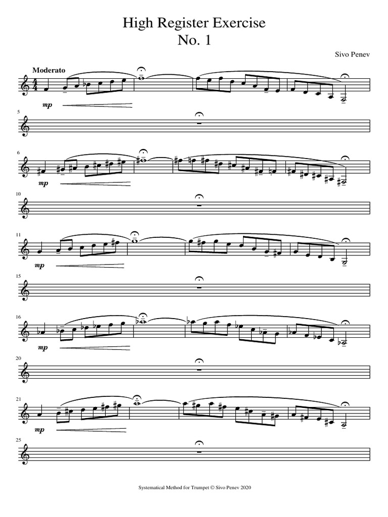 High Register Exercise Sivo Penev PDF