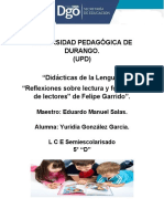 Reflexiones Sobre Lectura y Formación de Lectores de Felipe Garrido