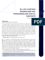 La Voz Cantada Interaccion Del Fonoaudiologo Con e PDF