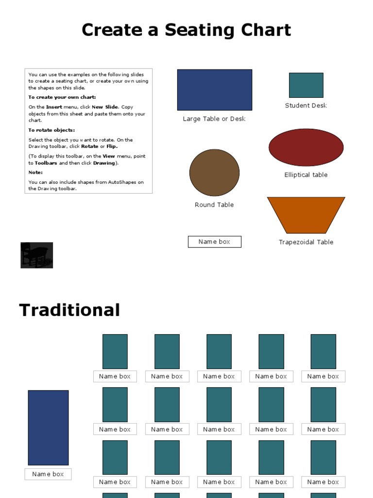 Create A Seating Chart: Student Desk Large Table or Desk | PDF ...