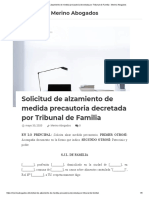 Solicitud de Alzamiento de Medida Precautoria Decretada Por Tribunal de Familia - Merino Abogados PDF
