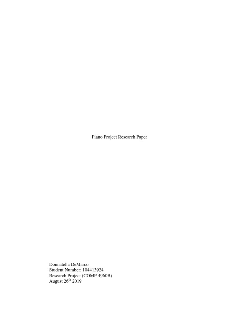 Piano Project: Analyzing Musical Fingerprints | PDF | Tempo | Deep Learning