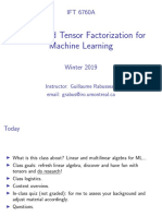 Matrix and Tensor Factorization For Machine Learning: IFT 6760A
