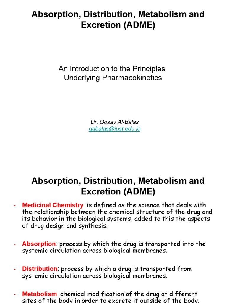 Understanding ADME Principles in Pharmacokinetics | PDF | Acid ...