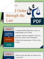 Lesson 1: Social Order Through The Law