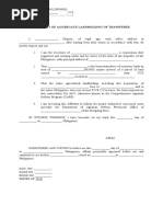 AFFIDAVIT OF TRANSFEREE Sale of Land