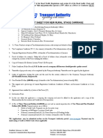 Requirement Sheet For New Rural Stage Carriage 2020