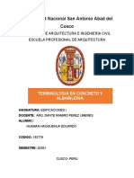 Terminologia Concreto y Albañileria