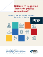 Cuan Eficiente Es La Gestion de La Inversion Publica Subnacional Situacion de Los Paises Federales de America Latina