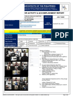 Monthly Chapter Activity & Accomplishment Report: United Architects of The Philippines