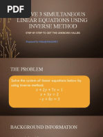 Solve 3 Simultaneous Equation Using Inverse Method