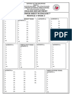 English Department Answer Sheet in English 7 Module 3 Week 3