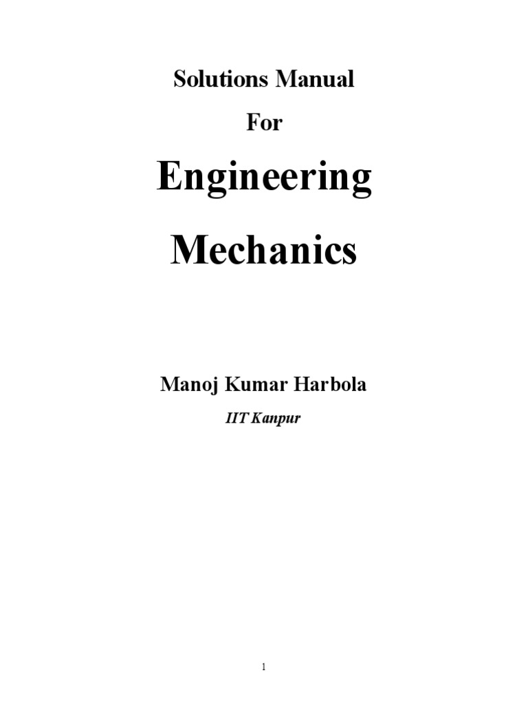 Engineering Mechanics Solutions Manual | PDF | Force | Engines