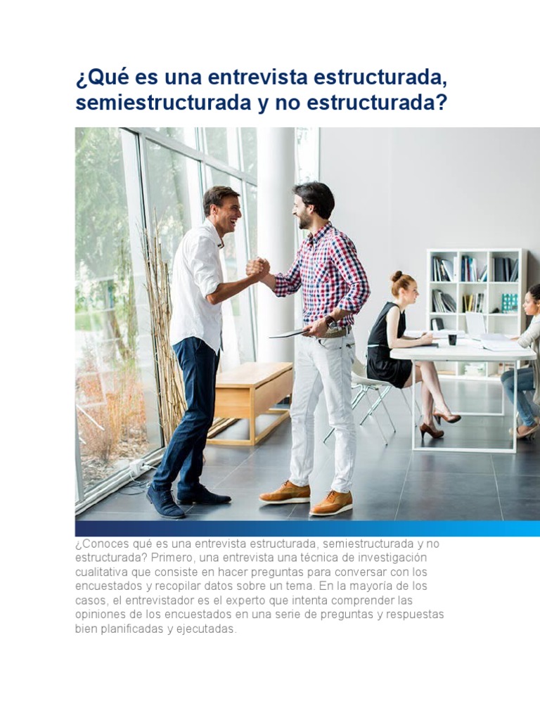 Tipos de Entrevistas: Estructurada y Más | PDF | Grupo de enfoque ...