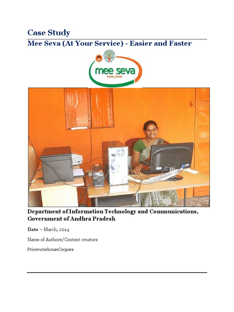 MeeSeva Case Study Updated PDF PDF Business Computing