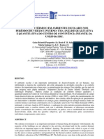 Conforto Térmico em Ambientes Escolares Nos Períodos de Verão e Inverno: Uma Análise Qualitativa e Quantitativa Do Centrod e Convivência Infantil Da Unesp-Bauru.