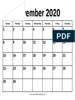 November 2020 Calendar PDF