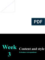 Week 3 - Style and Content in Business Correspondence