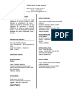 Perfil profesional de Álvaro Alexis Serrato Montero con amplia experiencia en atención al cliente y ventas