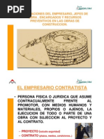 Obligaciones Del Empresario, Jefes de Obra, Encargados y Recursos Preventivos en Las Obras de Construccion