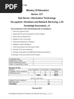 Ministry of Education Sector: ICT Sub Sector: Information Technology Occupation: Hardware and Network Servicing-L-IV