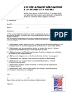 Attestation de Déplacement Dérogatoire