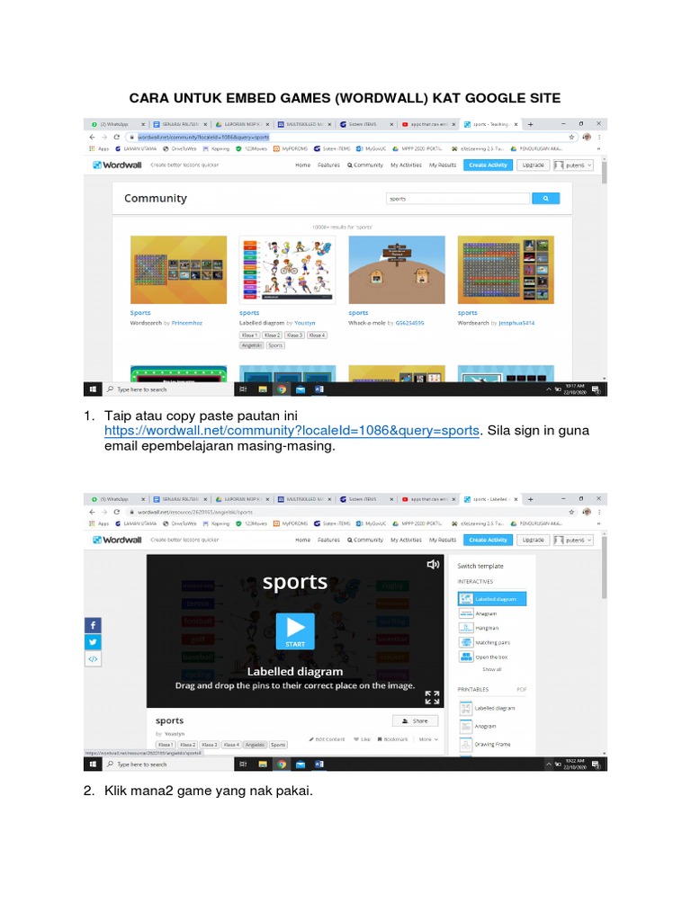 Cara Untuk Embed Games in Google Site | PDF