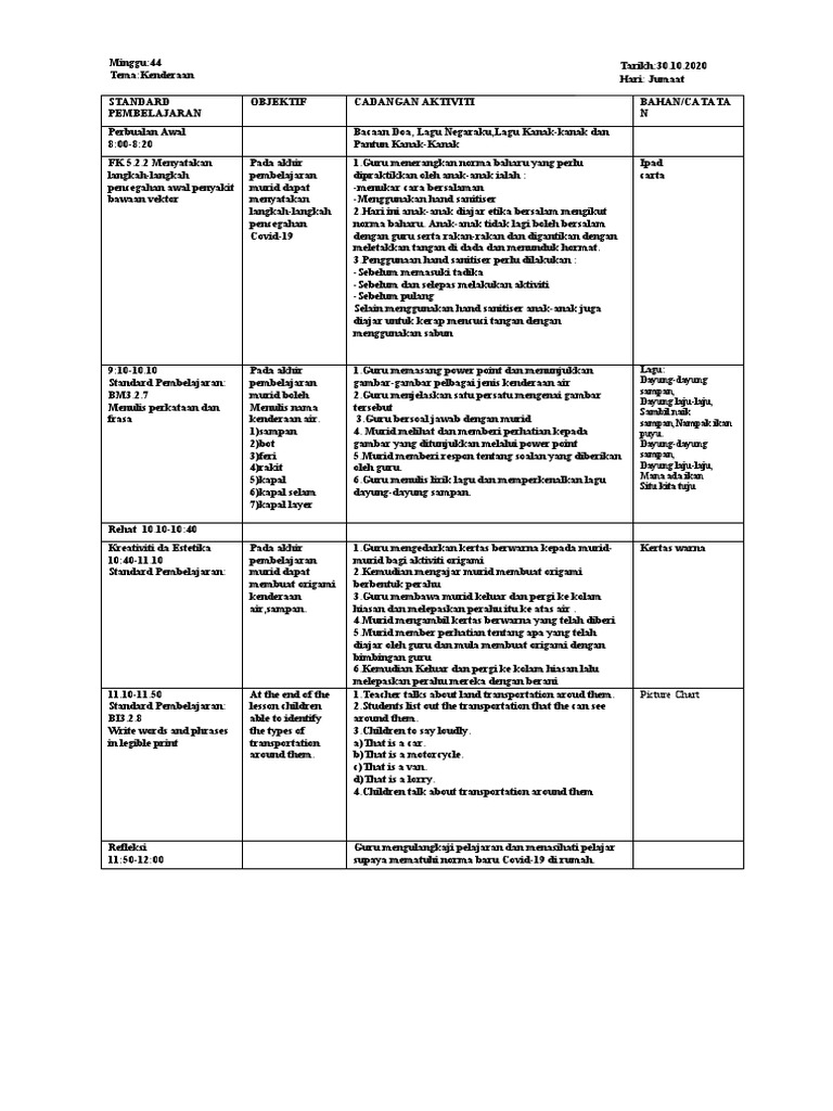 RPH 1 | PDF | Sains & Matematika