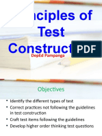 Principles of Test Construction: Deped Pampanga