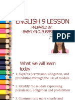 English 9 Lesson: Prepared By: Baby Lyn O. Eusebio, LPT