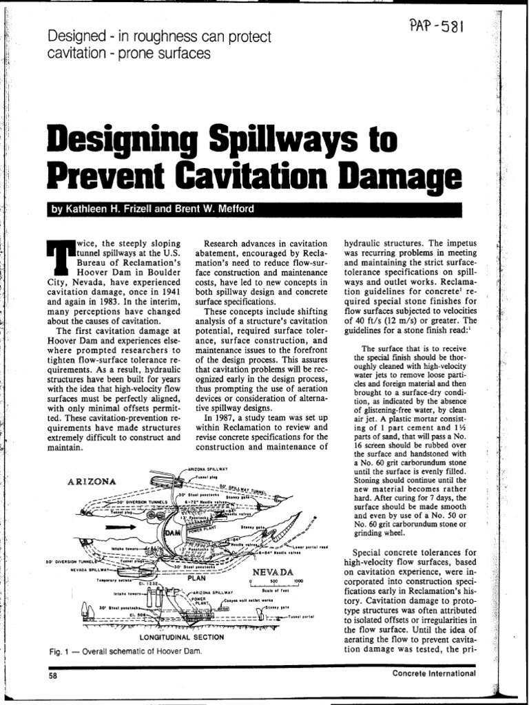 Cavitation Damage and Design at Hoover Dam | PDF | Hoover Dam | Spillway