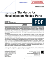 Materials Standards For Metal Injection Molded Parts