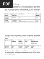 Activity Based Costing Caselets