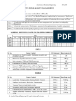 TQM Course Outcomes and Mapping