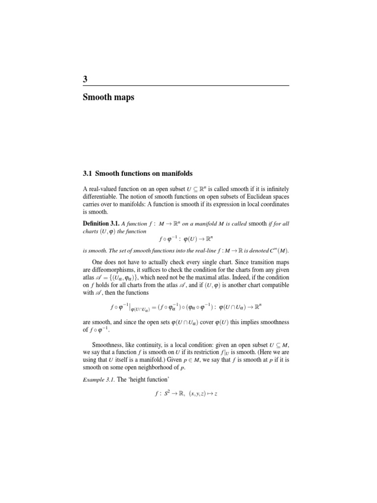3 Smooth Maps: 3.1 Smooth Functions On Manifolds | PDF | Differentiable ...