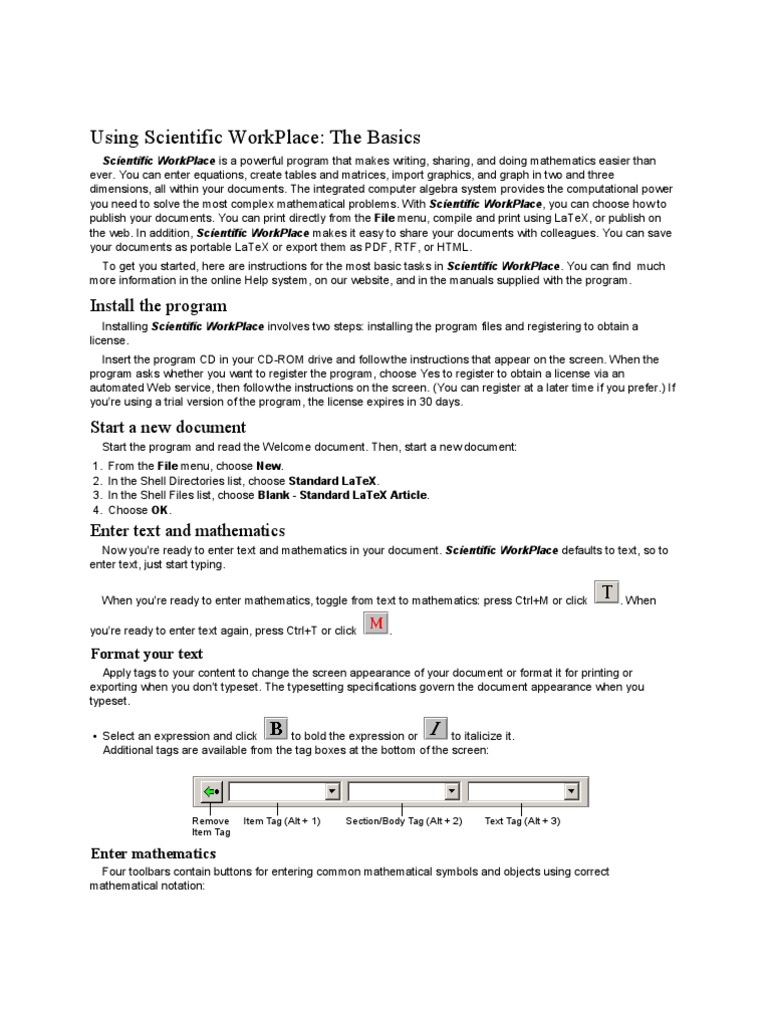 Getting Started with Scientific WorkPlace | PDF