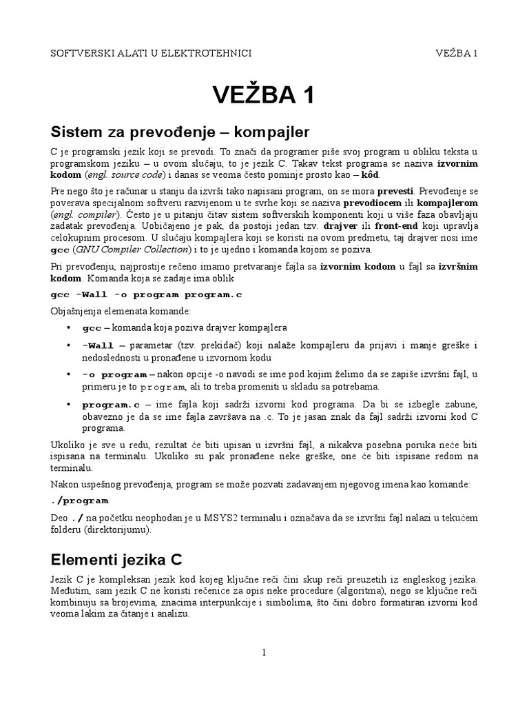 LabVezbe - 01 - Softverski Alati | PDF