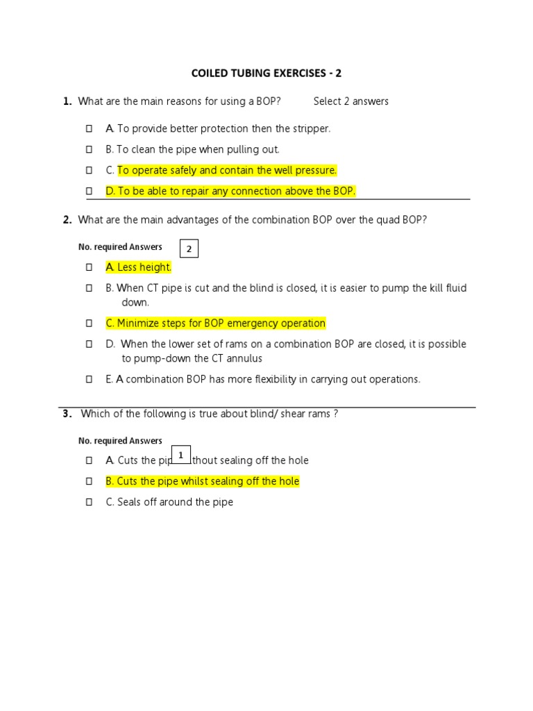 Coiled Tubing BOP Operations Guide | PDF | Pipe (Fluid Conveyance ...