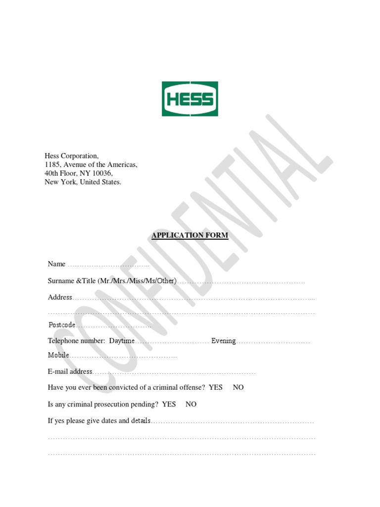 Hess Application Form Instructions | PDF | Government And Personhood ...